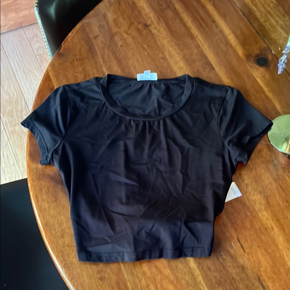 Superdown Black Fitted Crop T-Shirt